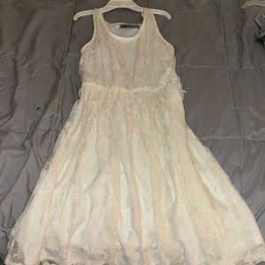 white lace rose dress